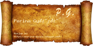 Perina Győző névjegykártya